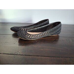 Nine West Darlene Black Slip-On Crochet Ballet Flat/Pre-owned, Sz. 5.5M